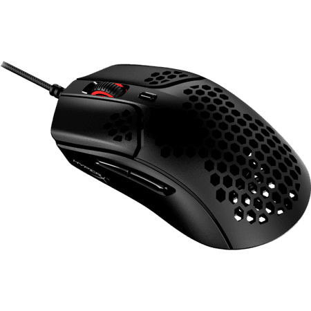 HyperX - Pulsefire Haste Lightweight Wired Optical Gaming Right-handed Mouse with RGB Lighting - Black and black