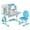 Blue, variant on Kids Study Desk Chair Set with Astronaut Pattern - Height Adjustable Ergonomic Children's Desk with Large Writing Board, Bookshelf & Drawer for Bedroom, School Learning