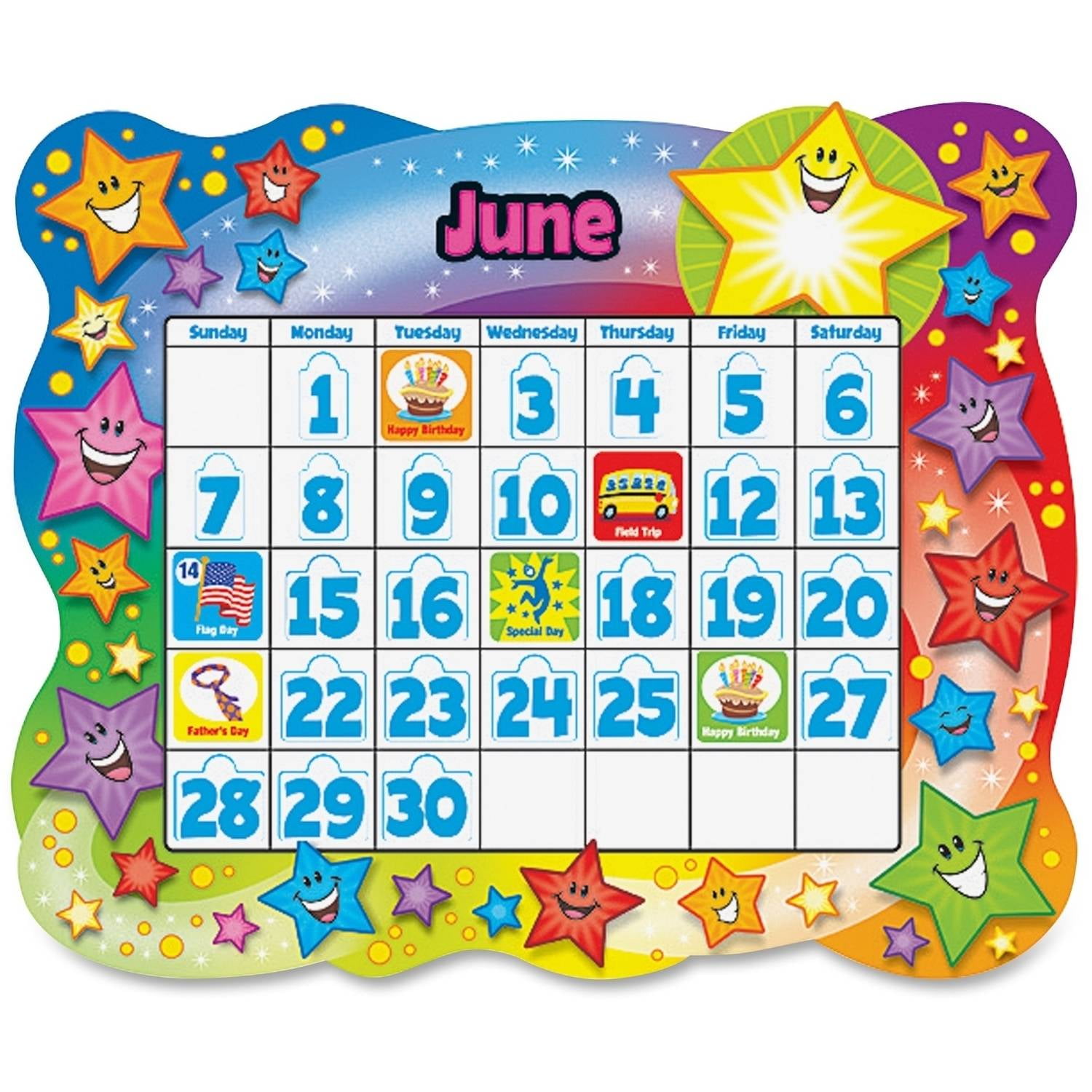 Home & Garden Teaching Supplies New Item TREND Star Calendar Bulletin