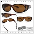 thumbnail image 2 of Polarized Womens Small Snug Rhinestone Studded OTG Fit Over Sunglasses (All Brown), 2 of 8