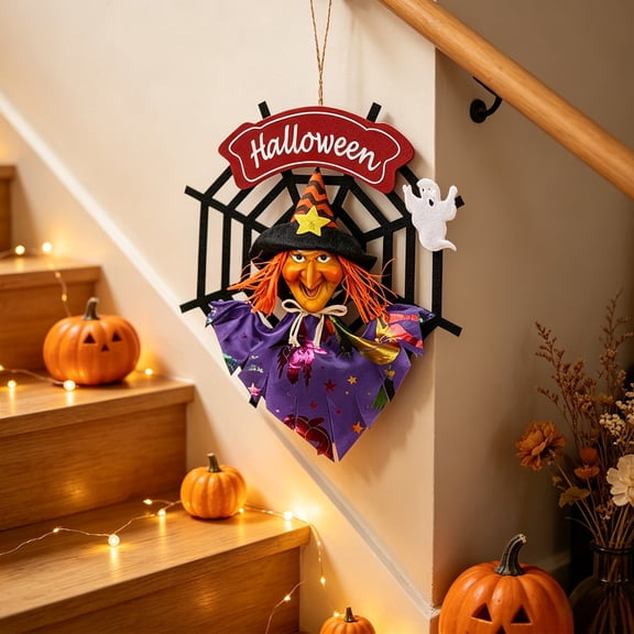 Trovenix Halloween Hanging Ornament Witch Decorations for Indoor Outdoor Party Home Garden Table Mantel Scary House Decor