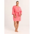 thumbnail image 3 of Joyspun Women's Waffle Kimono Short Wrap Robe, Sizes S-3X, 3 of 4