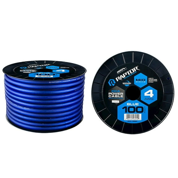 Raptor R4BL4100 100 ft. Mid-Series Power Cable - 4 AWG CCA in Black