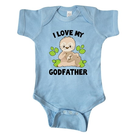 

Inktastic Cute Sloth I Love My Godfather with Green Leaves Gift Baby Boy or Baby Girl Bodysuit