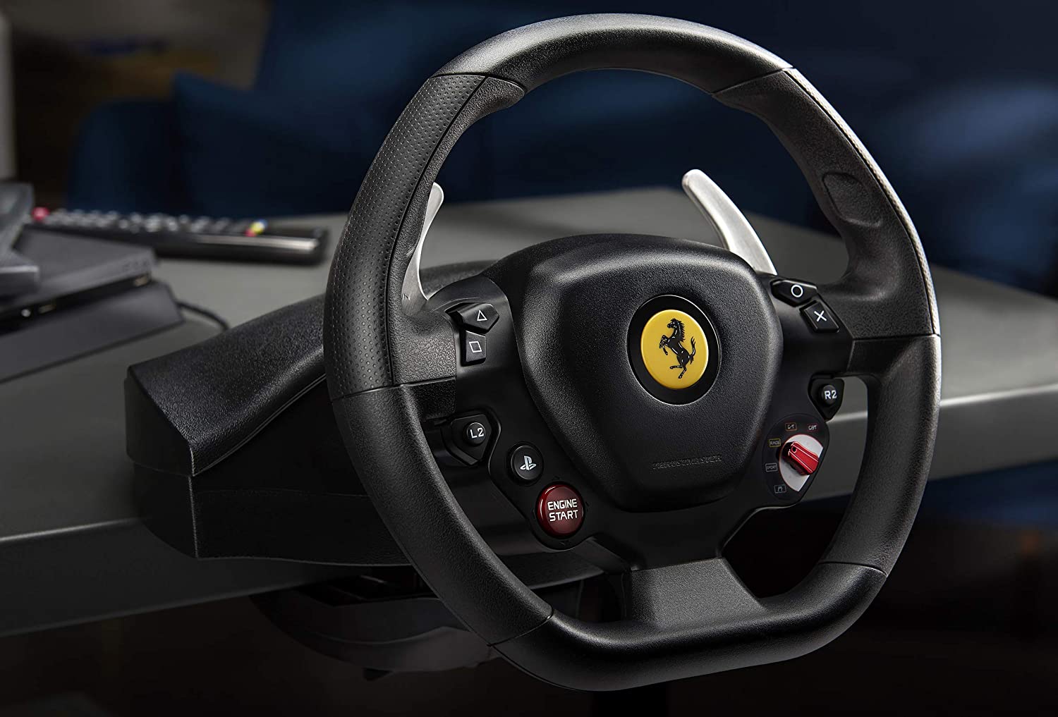 Thrustmaster - T80 Ferrari 488 GTB Edition Racing Wheel for PlayStation 5, 4 and Windows - Black With Cleaning Manual Kit Bolt Axtion Bundle Used - image 3 of 5