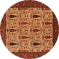 thumbnail image 1 of Ahgly Company Indoor Round Oriental Orange Industrial Area Rugs, 5' Round, 1 of 4