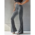 thumbnail image 4 of Pantalones acampanados de terciopelo dorado con cintura alta y color sólido sexys para mujeres europeas y americanas, 4 of 6