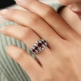 thumbnail image 3 of Garnet Rings for Women in Platinum Plating January Birthstone Promise Engagement Vintage Red Garnet Jewelry Christmas Birthday Gifts Size - 9, 3 of 8