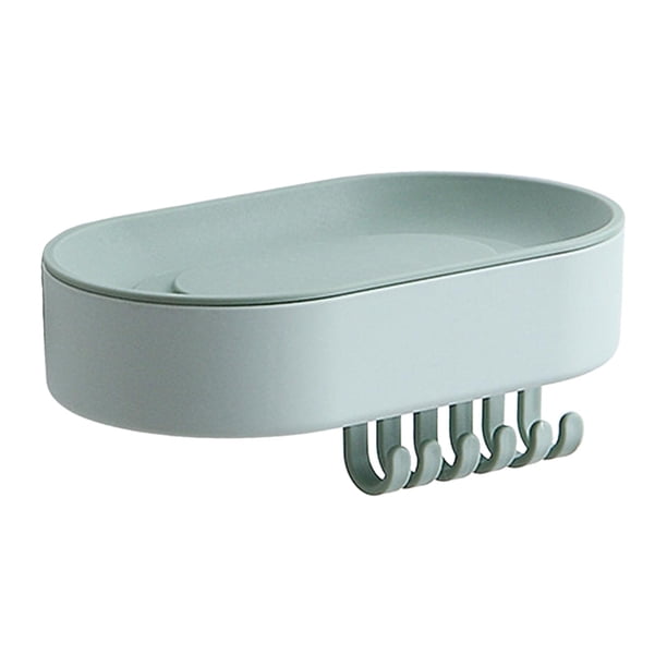 Jabonera con gancho, organizador de baño multifuncional para colgar, caja de jabón Verde