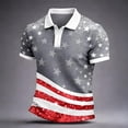 thumbnail image 2 of XINPING 250th Anniversary USA Shirt Patriotic Star And Stripe Print Polo Shirt for Men, Short Sleeve Collared Golf Top, Independence Day Design with Multi Color Options, 2 of 4