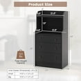 thumbnail image 3 of 3 Drawers Dresser with Shelves, Tall Nightstand with 2 Open Shelves, Modern Chest of Drawers with Anti-Toppling Device, Utility Storage Dresser for Living room, Bedroom, Closet, Entryway (Black), 3 of 10
