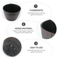 thumbnail image 2 of Resin Barrels Flowerpot Imitation Rattan Wooden Barrels Outdoor Bonsai Garden Floor Flower Pot, 2 of 9