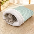 thumbnail image 4 of Indoor Cat Sleeping Bag Cave Bed, Warm Comfortable Wrap Snuggle Sack Pouch for Cats Puppy Small Dogs, Washable Soft Pet Mat Self-Warming Bed, 4 of 5