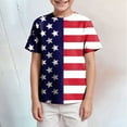 thumbnail image 2 of Ccpelsie Kids 4th of July Summer American Flag T-Shirt Toddler Boys Girls Patriotic Independence Day Top(Dark Blue,3-4 Years), 2 of 5