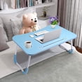 thumbnail image 2 of Lap Desk with Cup Holder, Foldable Laptop Table for Bed, Portable Bed Desk for Laptop and Writing, Computer Tray with Tablet Slot, Notebook Stand Reading Holder for Couch Sofa Floor,Blue, 2 of 4