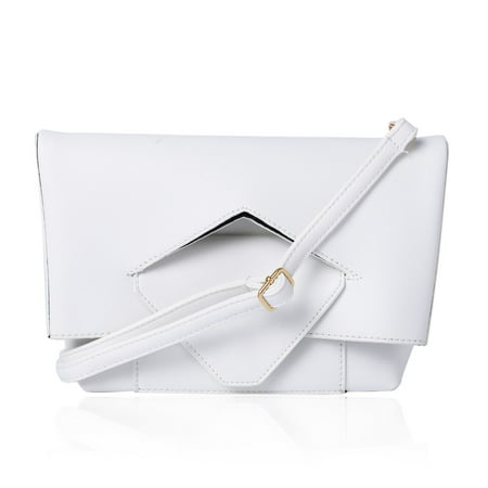 White Faux Leather Crossbody Bag - www.neverfullbag.com