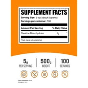 BulkSupplements Creatine Monohydrate Powder - 500g (1.1 lbs)