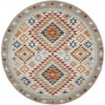 thumbnail image 1 of homeroots home decor 385817 5’ Round Ivory and Red Diamonds Area Rug, 1 of 1