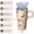 thumbnail image 3 of 20OZ Insulated Dog Birthday Tumbler with Handle Straw and Lid Paw Print Coffee Cup for Women Friends Great Holiday Presents Fits Most Car Cup Holders, 3 of 6