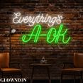 thumbnail image 4 of Glowneon Everything's A OK Neon Sign, Positive Quote Bedroom Decor, 4 of 5