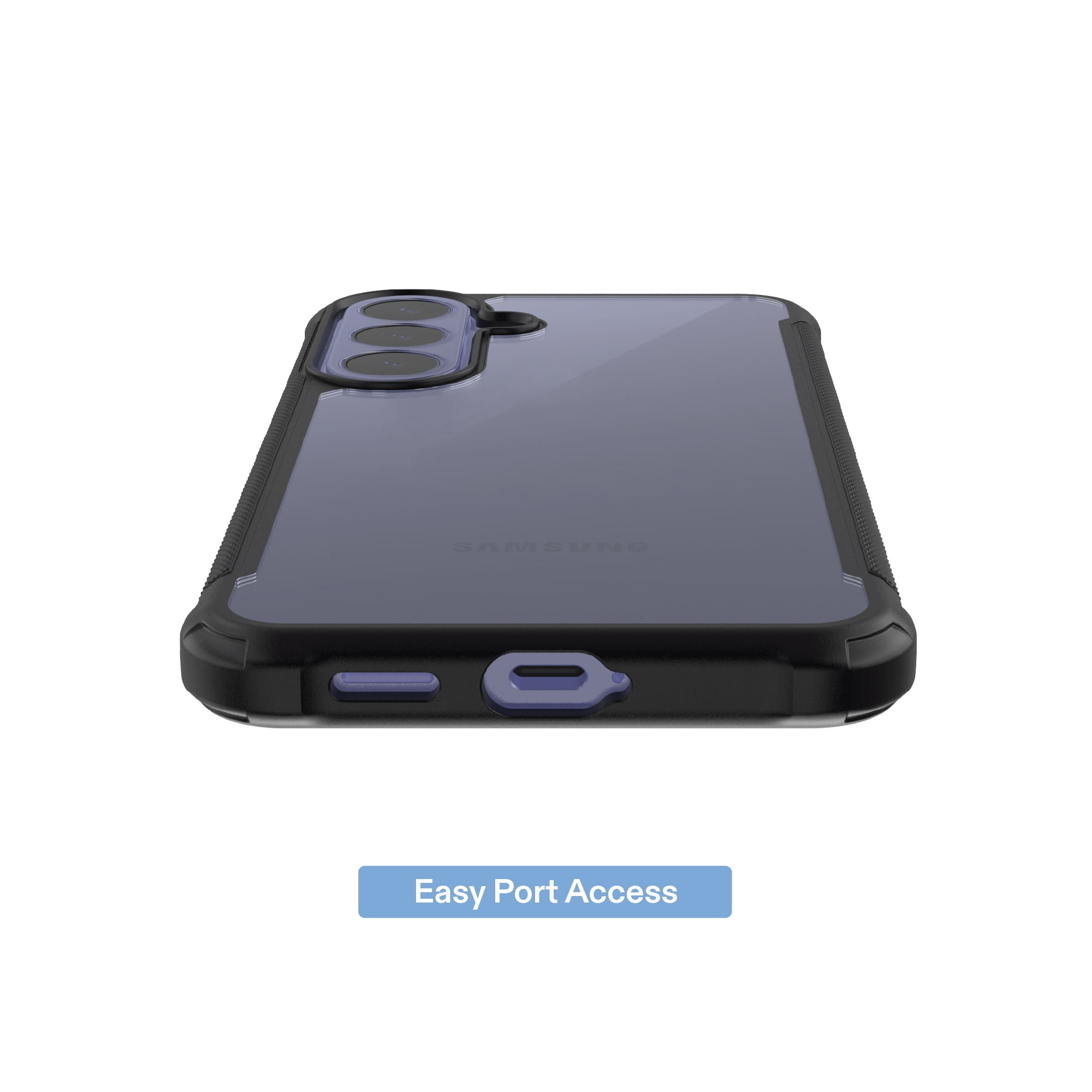 onn Dual-Layer Phone Case for Samsung Galaxy S26 FE / S25 FE - Clear/Black