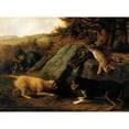 thumbnail image 2 of Thomas Hewes Hinckley 18x14 Gold Ornate Wood Frame and Double Matted Museum Art Print Titled - The Rabbit Hunters (1850), 2 of 4