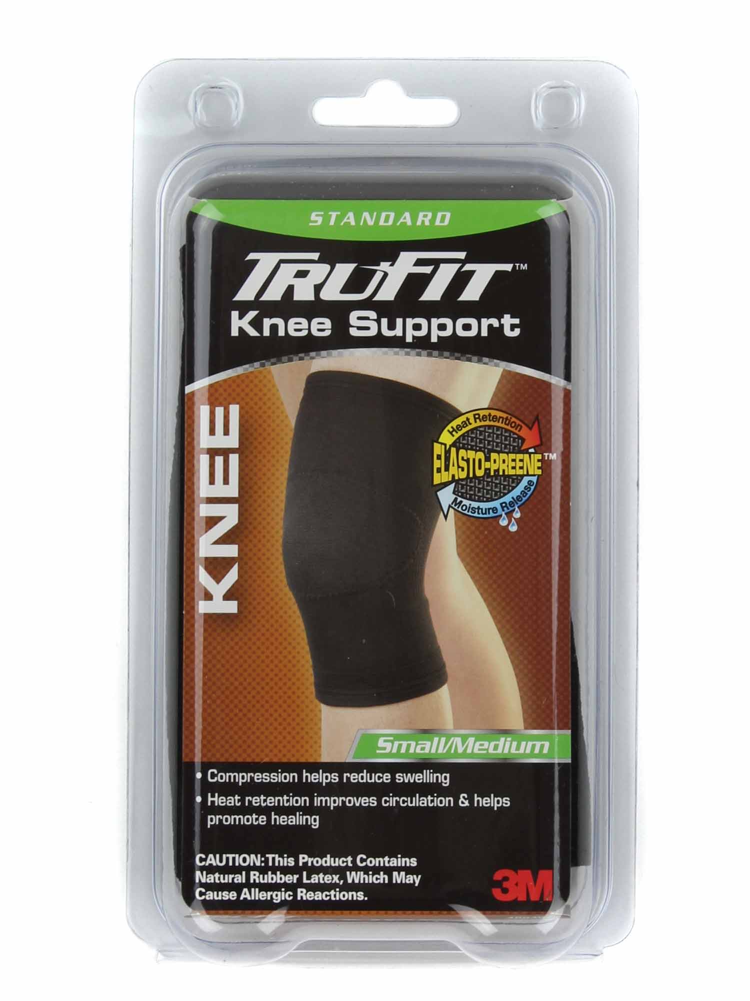 3M TruFit Neoprene Blend Standard Knee Support Brace (Black, Small