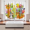 thumbnail image 2 of Ambesonne Colorful Kitchen Curtains, Savannah Animal Birthday, 55"x39", Multicolor, 2 of 3