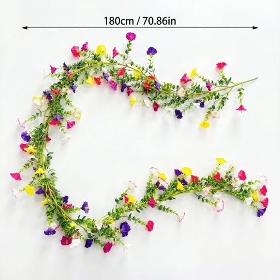 Spring Flower Garland, 6 Ft Silky Artificial Pink Garland with Pink Daisy and Vine, Floral Garlands Decoration for Room Wall, Flower Themed Party, Wedding Supplies