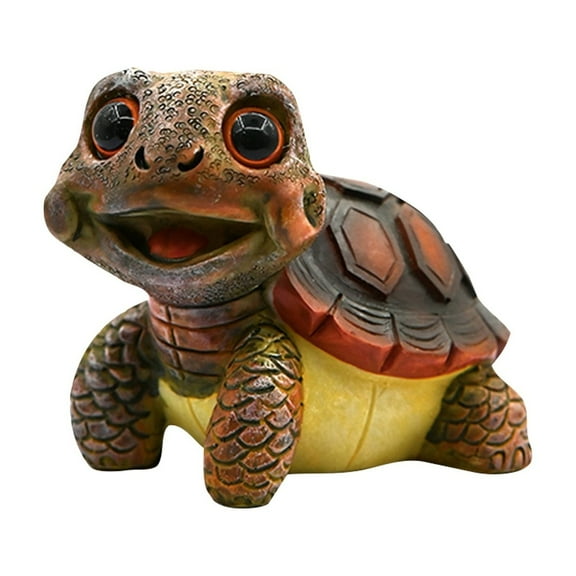 Rheen Outdoor Turtle Garden Statue, Cute Yard Decoration Gift for Mom or Daughter, Turtle Figurine for Porch, Terrace, or Birthday Garden Decor, (A) 4.13 Inch