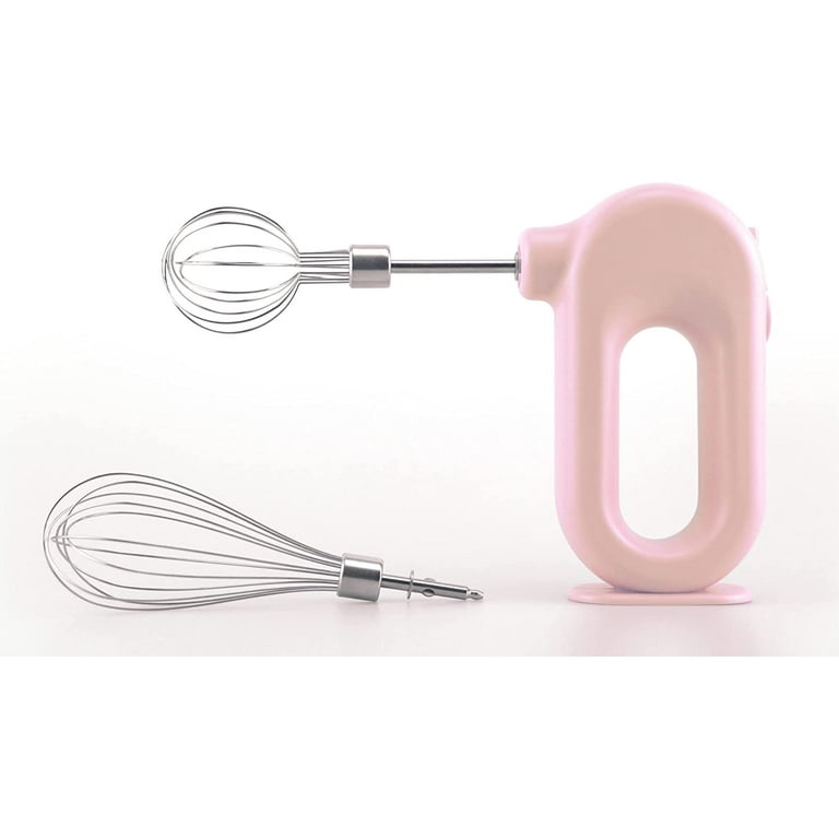 Wynboop MINI Household Cordless Electric Hand Mixer,USB Rechargable Handheld  Egg Beater with 2 Detachable Stir Whisks 4 Speed Modes,Baking At Home For  Kitchen,Lightweight Portable(Pink) 