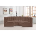 thumbnail image 2 of Meridian Furniture Arc Brown Vegan Leather Modular Sectional, 2 of 12