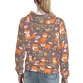 thumbnail image 7 of Fotbe Cute Little Fox Pattern Womens Long Sleeve Hoodie, Pullover Hooded Sweatshirt, Kangaroo Pocket Hoodie with Eye-catching Drawstrings-, 7 of 7