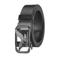 thumbnail image 2 of Men's Business Single‑Row Belt, Eagle‑Pattern Automatic Metal Buckle, Faux Leather Strap, Adjustable Fit, Sleek Formal Style for Suits & Dress Pants, Men Belts Black Free Size, 2 of 9