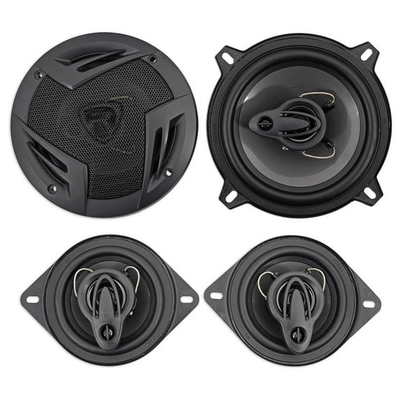 (2) Rockville RV5.3A 5.25" 600w 3-Way Car Speakers (2) 3.5" 200w 3-Way Speakers