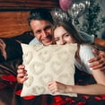 thumbnail image 6 of kladzum 18x18" Embroidered Heart Pillow Cover Valentines Day Decorations for Daily Decoration Holiday Decoration Home Sofa Pillow Cover, 6 of 7