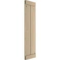 thumbnail image 3 of Ekena Millwork 11"W x 30"H Rustic Two Board Joined Board-n-Batten Knotty Pine Faux Wood Shutters w/End Batten (Per Pair), Primed Tan, 3 of 11