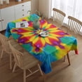 thumbnail image 2 of Tie Dye Colorful Flower Pattern Rectangle Tablecloth 60"x84",Waterproof Polyester Rectangle Table Cloth, Wipeable Spillproof Polyester Tablecloth for Dining, Camping, Indoor and Outdoor, 2 of 5