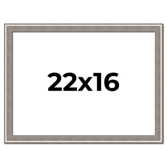 22x16 Frame Grey Real Wood Picture Frame Width 1.25 inches | Interior Frame Depth 0.5 inches | Hans