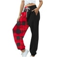thumbnail image 5 of Rciityk Women Christmas Sweatpants High Waisted Drawstring Christmas Tree Snowflake Santa Claus Print Active Joggers Trousers Casual Fleece Baggy Sweatpants with Pockets, 5 of 5