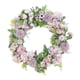 thumbnail image 4 of Corona de flores artificiales de rosas, coronas para puertas al aire libre, corona de primavera y verano. Púrpura, 4 of 9