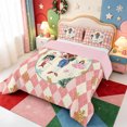thumbnail image 2 of Manfei Vintage Santa Sleigh King Size Comforter Sets,Merry Xmas Comforters King Size,Pink Reversible,3pcs,1 Comforter and 2 Pillowcases, 2 of 7
