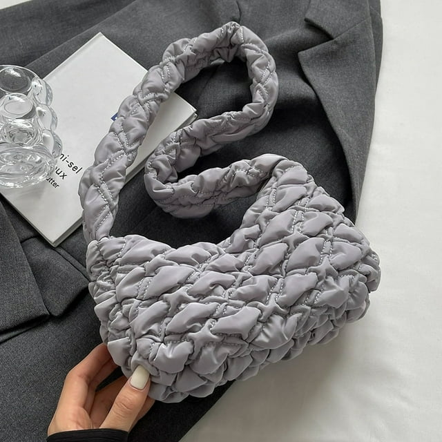 Women Padded Soft Purse Large Capacity Underarm Bag Cotton Candy Padding Handbag