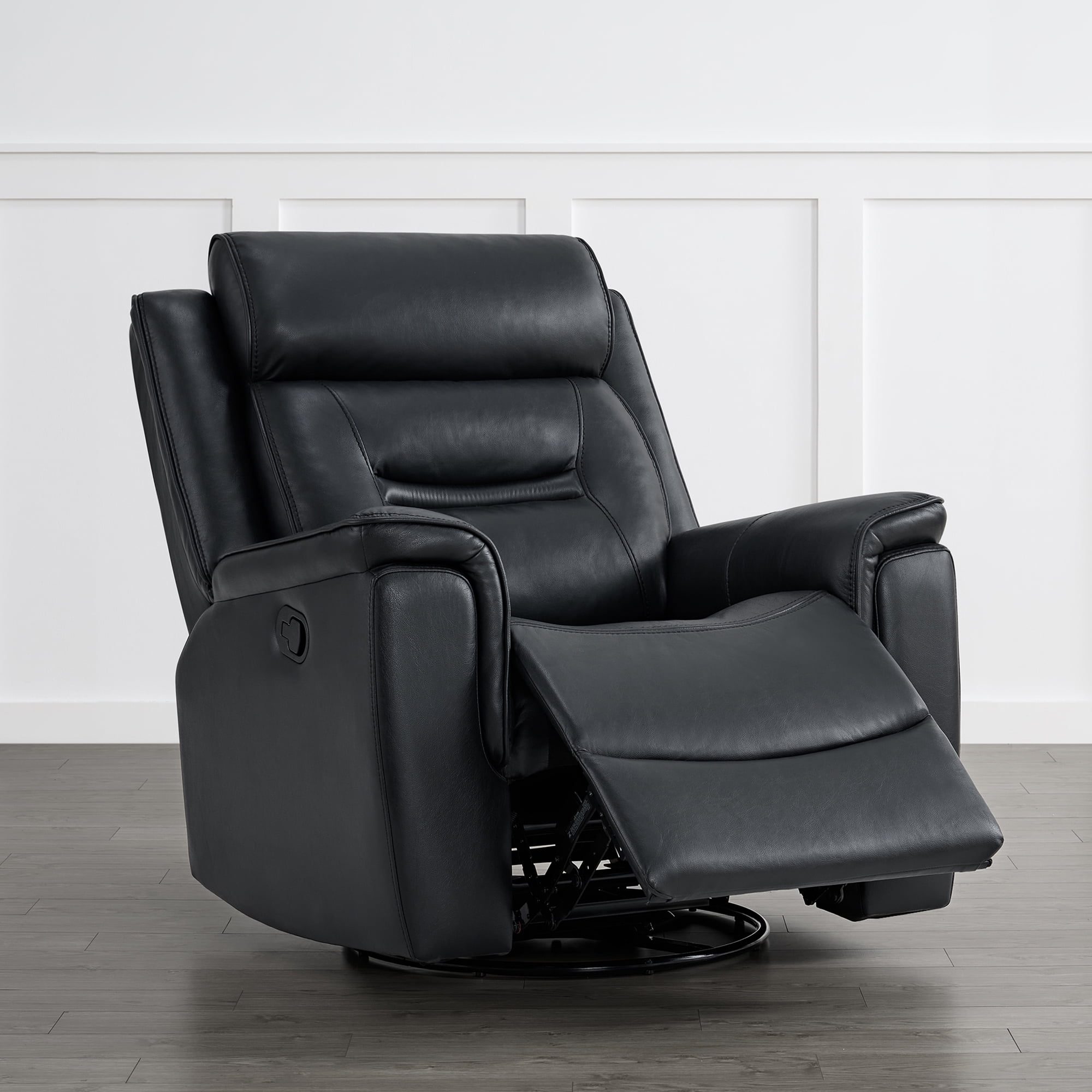 Spruce & Spring360° Swivel Manual Recliner with Glider Motion for Living Room, Black