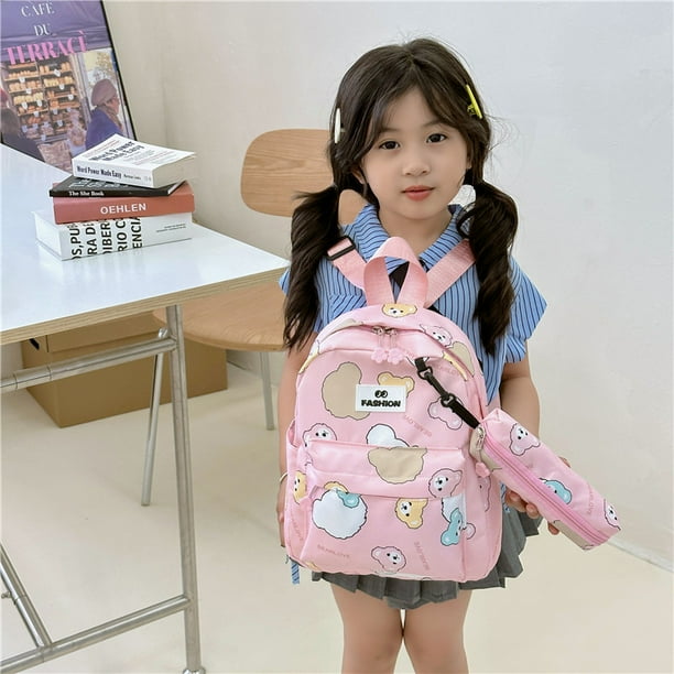 Mochila de dibujos animados para estudiantes mochila grande con cremallera mochila grande para ninos rosa Walmart en linea