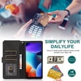 thumbnail image 6 of Asuwish Wallet Kickstand Hard Shell Cell Phone Case with Tempered Glass Screen Protector for Blackview BV4800, Black, 6 of 7