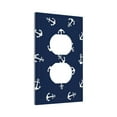 thumbnail image 2 of Kll Nautical Themed Simple Anchors Wall Plate,Gloss Finish,Standard Size 1 - 5" X 3", Polycarbonate Thermoplastic,Electric Receptacle Plug Covers, 2 of 8