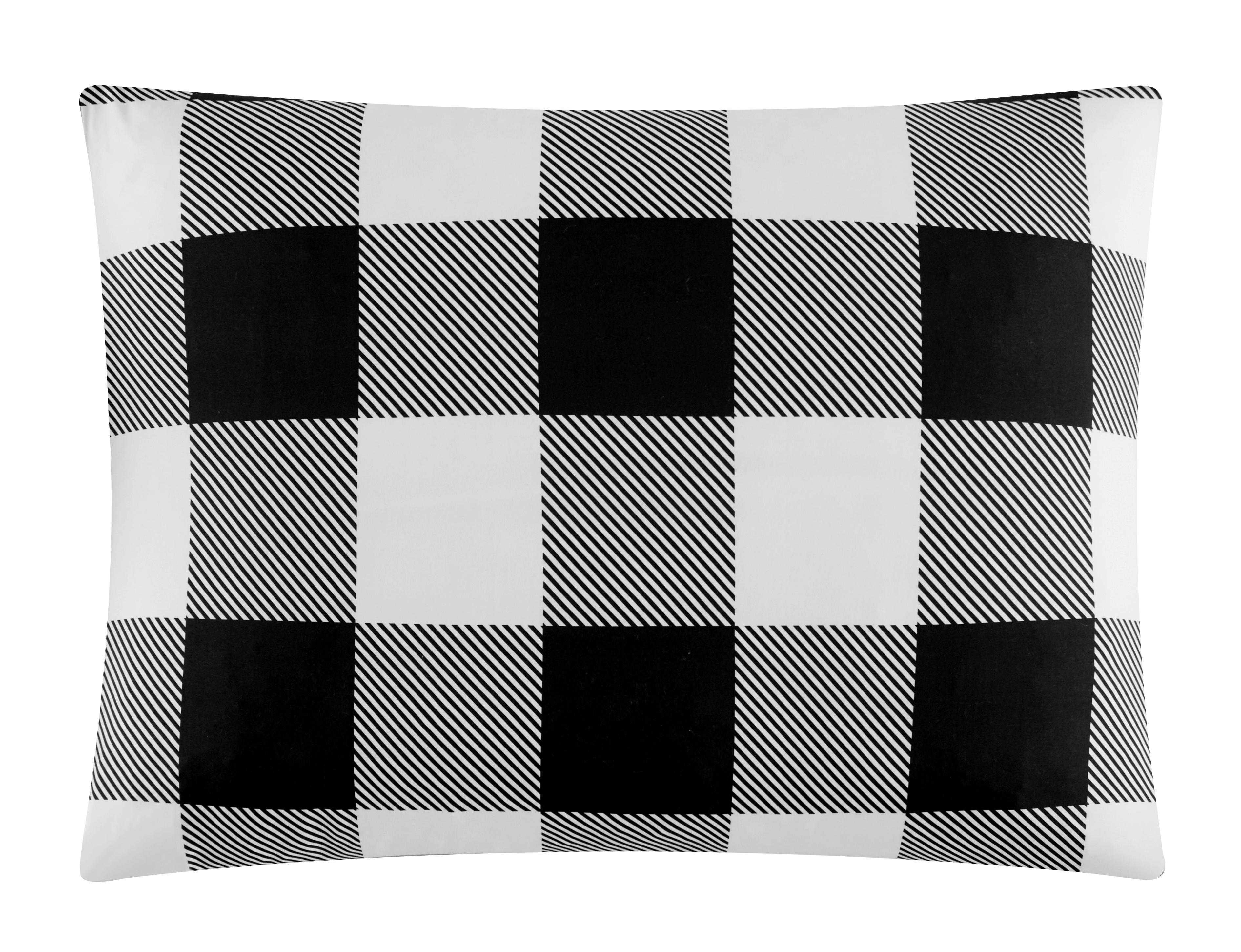 Dearfoams Super Soft 7-Piece Black and White Checkered Bed in a Bag Bedding Set, King