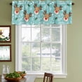 thumbnail image 3 of 2 Pack Valances for Window, Christmas Blue Short Curtains for Kitchen Bedroom Living Room, Xmas Cute Elk Winter Leaves Cartoon Snowflake Rod Pocket Small Window Treatment Valance Drapes 42 x 12 Inch, 3 of 8