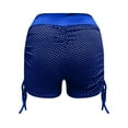 thumbnail image 3 of QLEICOM Womens Athletic Shorts, Plus Size Shorts, High Waist Butt Lifting Shorts Mesh Side Drawstring Workout Sports Shorts Yoga Shorts, Running Shorts, Comfy Beach Shorts, Cycling Shorts Blue XL, 3 of 6